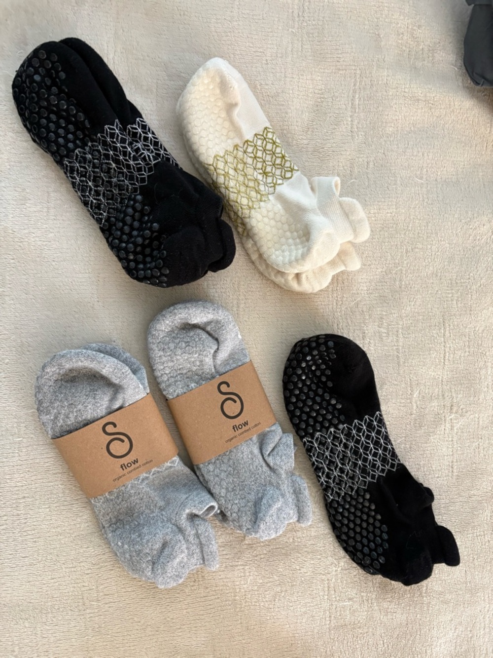 Ladies Non-Slip Socks - Black, White, Gray